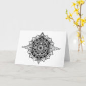 Carte de voeux vide Compass Mandala (Fleur jaune)