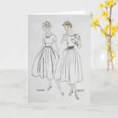 Carte de voeux vide Vogue 1953 (Fleur jaune)