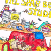 Carte de voeux VIEL SPASS BEIM STUDIEREN