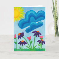 Carte de vœux vierge à l'aquarelle Jour Ensoleillé
