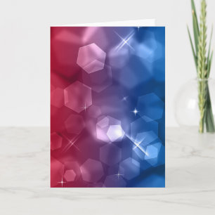 Carte de vœux vierge à motif bokeh rouge et bleu