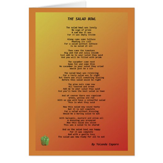 Carte de voeux vierge à salade Bowl (Devant)