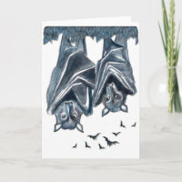 Carte de vœux vierge artwork Chauve-souris frugivo