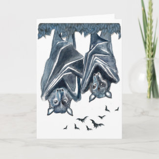 Carte de vœux vierge artwork Chauve-souris frugivo
