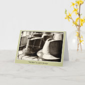 Carte de voeux vierge aux anciens Casquettes (Fleur jaune)