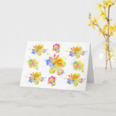 Carte de voeux vierge aux fleurs arc-en-ciel (Fleur jaune)