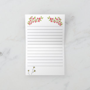 Carte de vœux vierge aux fleurs roses