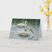 Carte de voeux vierge avec la photo de pélican (Fleur jaune)