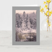 Carte de voeux, vierge, avec Scène de neige (Fleur jaune)