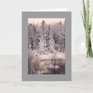 Carte de voeux, vierge, avec Scène de neige