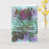 Carte de voeux vierge avec verset de la Bible (Fleur jaune)