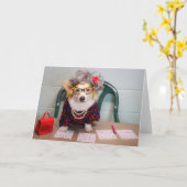 Carte de voeux vierge Bingo Corgi (Fleur jaune)