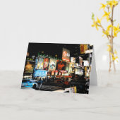 Carte de voeux vierge carrée du temps NYC New York (Fleur jaune)