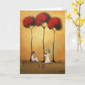 Carte de voeux vierge ce coeur fragile (Fleur jaune)