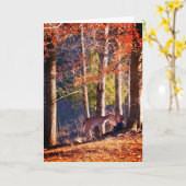 Carte de voeux vierge - cerf commun avec l'enfant (Fleur jaune)