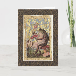 Carte de voeux vierge Collage victorien Fleurs de