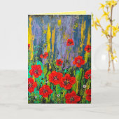 Carte de vœux vierge Coquelicots (Fleur jaune)