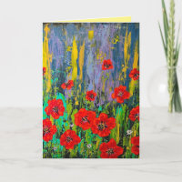 Carte de vœux vierge Coquelicots