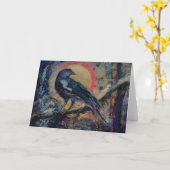 Carte de voeux vierge Corbeau Messenger (Fleur jaune)