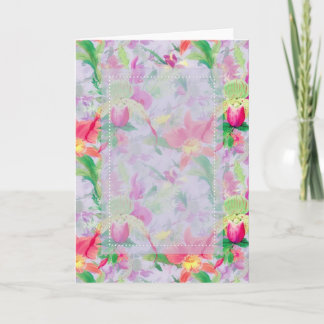 Carte de vœux vierge D1 avec motif floral personna
