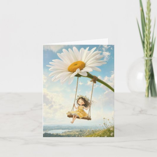 Carte de vœux vierge Daisy Swing (Devant)