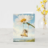 Carte de vœux vierge Daisy Swing (Fleur jaune)