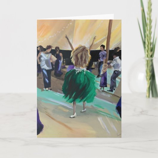 Carte de voeux vierge Danser Mariage Peinture fill (Devant)