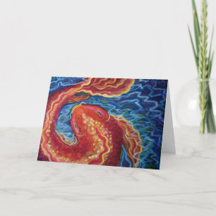 Carte de voeux vierge d'art, poisson original de