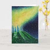 Carte de voeux vierge d'art, stonehenge original (Fleur jaune)