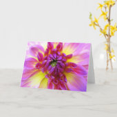 Carte de voeux vierge de dahlia (Fleur jaune)