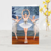 Carte de vœux vierge de danseuses de ballet de Ter (Fleur jaune)