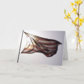 Carte de voeux vierge de drapeau américain (Fleur jaune)