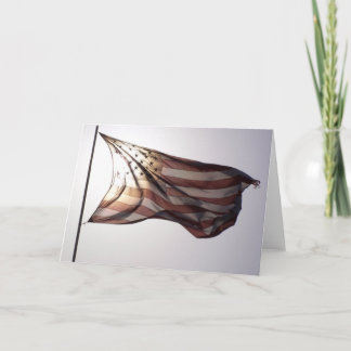 Carte de voeux vierge de drapeau américain