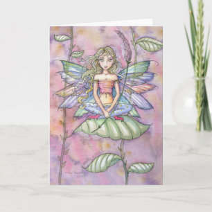 Carte de vœux vierge de la petite fée des fleurs