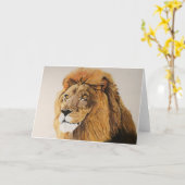 Carte de voeux vierge de lion (Fleur jaune)