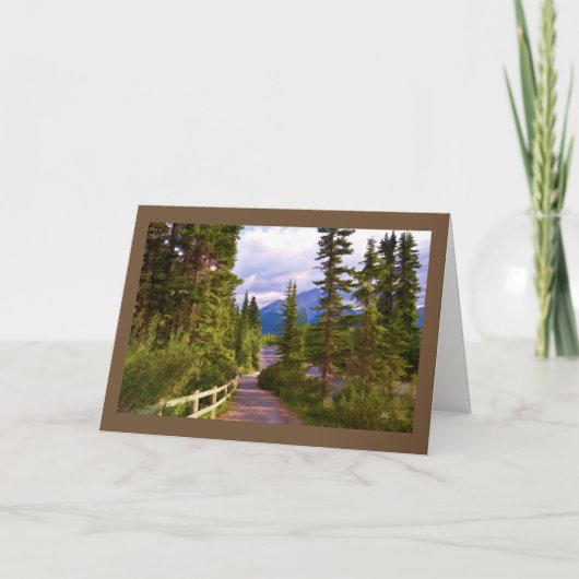 Carte de voeux vierge de montagne et d'arbres (Devant)