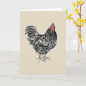 Carte de voeux vierge de poulet (Fleur jaune)