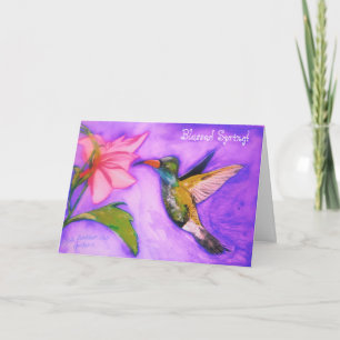 Carte de voeux vierge de printemps de colibri