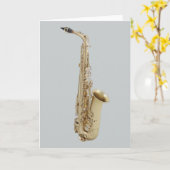 Carte de voeux vierge de saxophone (Fleur jaune)