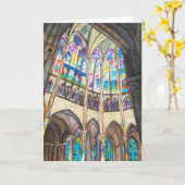 Carte de voeux vierge de verre tendu (Fleur jaune)