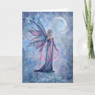 Carte de vœux vierge Décembre Moon Fairy Art
