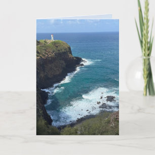 Carte de vœux vierge du phare d'Hawaii