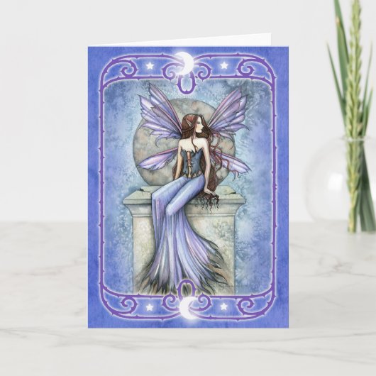 Carte de voeux vierge féerique céleste (Devant)