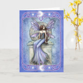 Carte de voeux vierge féerique céleste (Fleur jaune)