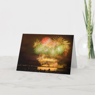 Carte de voeux vierge - feu d'artifice de