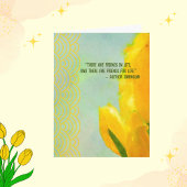 Carte de vœux vierge Fleurs de tulipes jaunes Amis