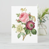 Carte de vœux vierge fleurs vintage (Debout devant)