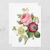 Carte de vœux vierge fleurs vintage (Devant / Derrière)