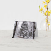 Carte de vœux vierge Forêt d'hiver (Fleur jaune)