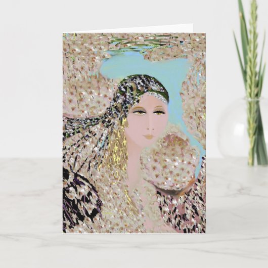 Carte de voeux vierge gitane de désert (Devant)